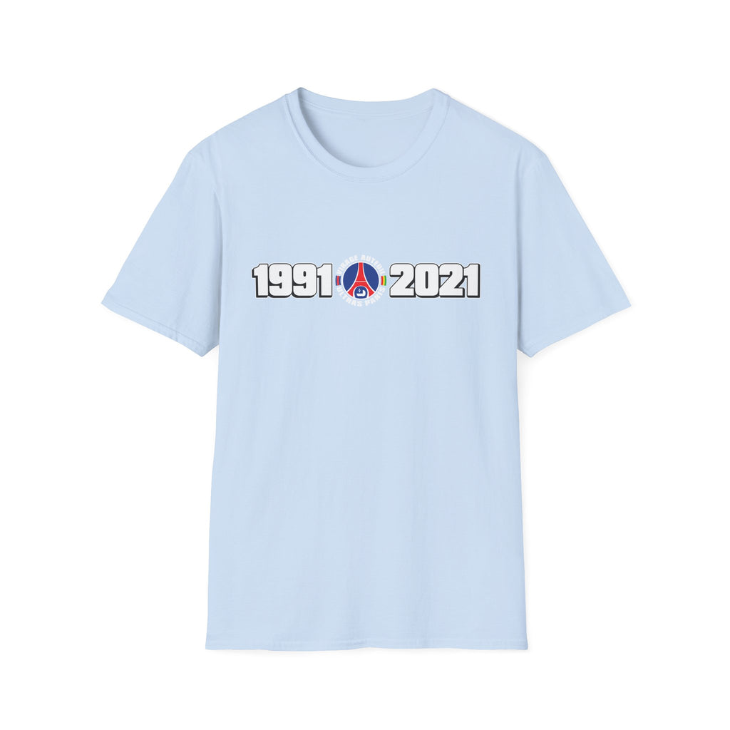Psg - t-shirt - 54 - S - XXL size - VIRAGE AUTEUIL 1991-2021 30 ans - light blue