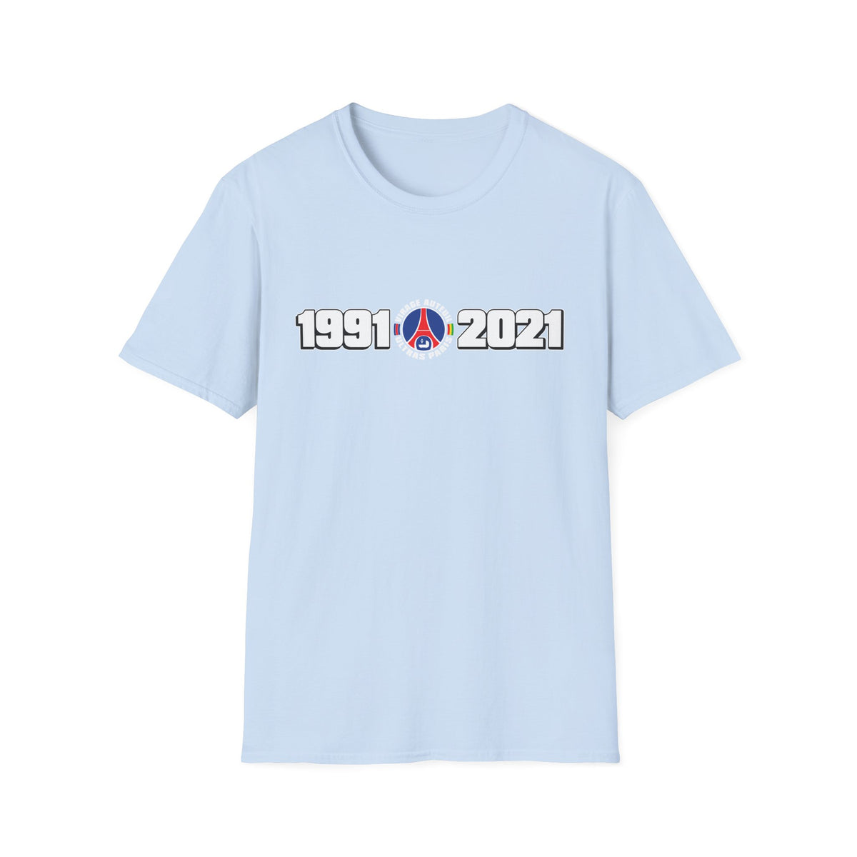 Psg - t-shirt - 54 - S - XXL size - VIRAGE AUTEUIL 1991-2021 30 ans - light blue