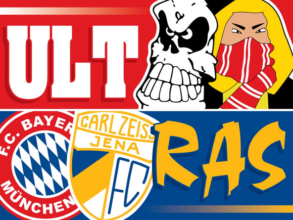 FC Bayern Munich - FC Carl Zeiss Jena - flagge 1,5 x 1 m – Ultras