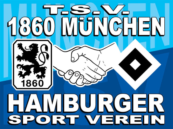 TSV 1860 Munich - Hamburger SV - flagge - 1,5 x 1 m