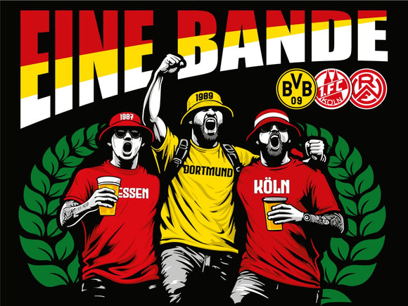 1. FC Köln - Borussia Dortmund - Rot-Weiss Essen - flagge - 2 x 1,5 m