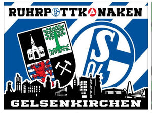 FC Schalke 04 - 1-1 - FLAGGE - 1,5 x 1 m